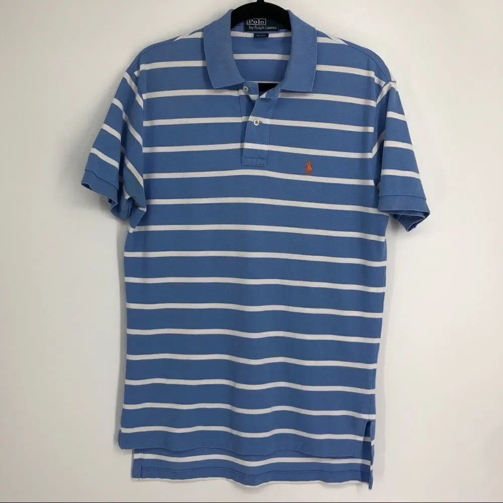 POLO RALPH LAUREN Light Blue Stripe Polo Shirt‎